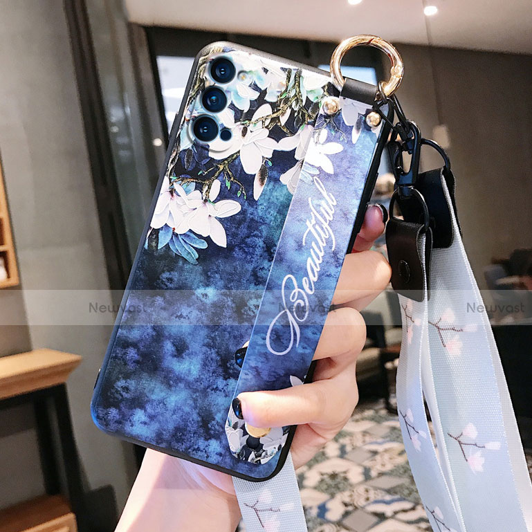 Silicone Candy Rubber Gel Flowers Soft Case Cover S03 for Oppo Reno4 5G