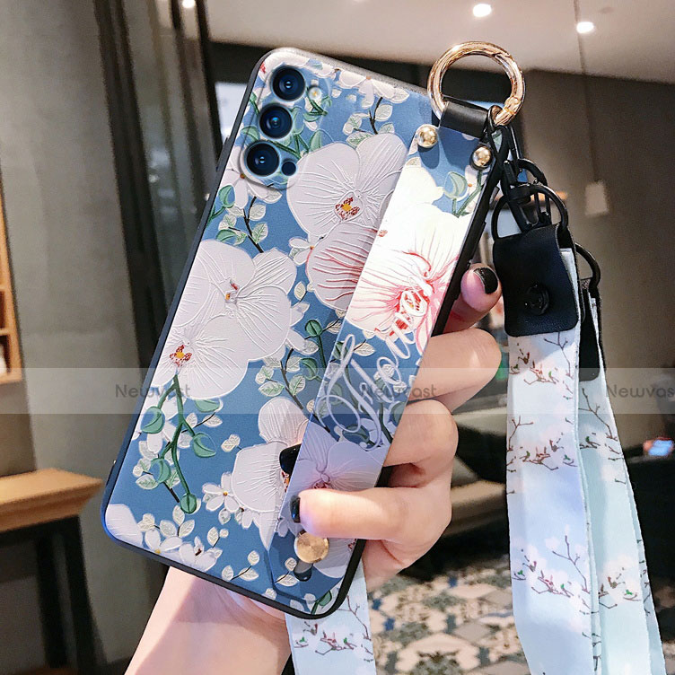 Silicone Candy Rubber Gel Flowers Soft Case Cover S03 for Oppo Reno4 5G Mixed