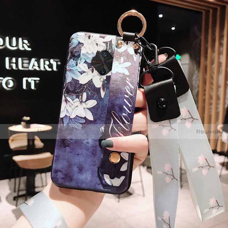 Silicone Candy Rubber Gel Flowers Soft Case Cover S03 for Vivo S1 Pro