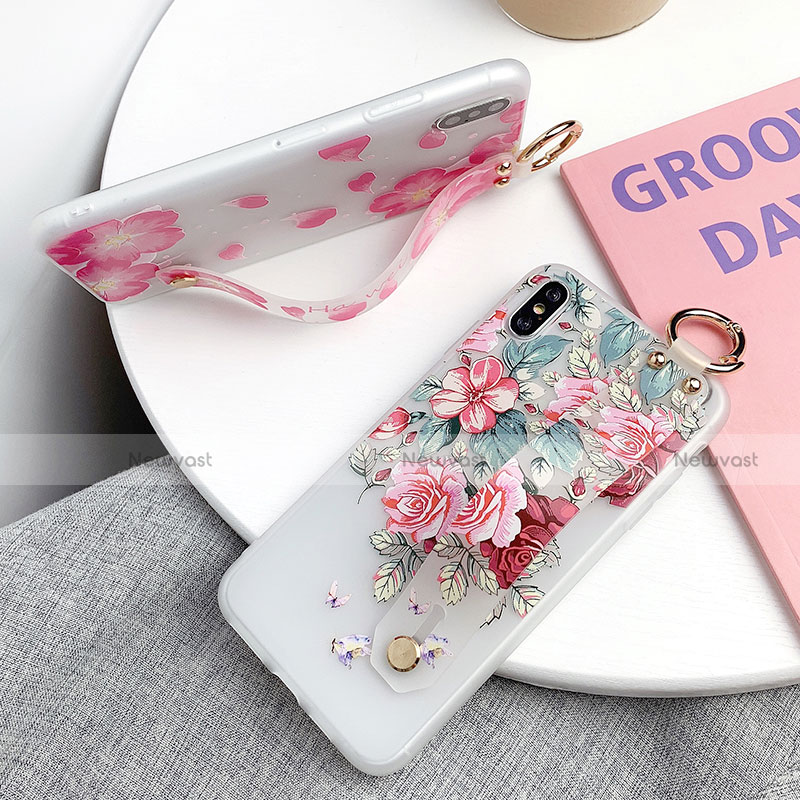 Silicone Candy Rubber Gel Flowers Soft Case Cover S04 for Apple iPhone X