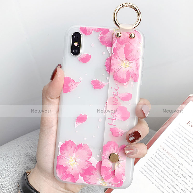 Silicone Candy Rubber Gel Flowers Soft Case Cover S04 for Apple iPhone Xs