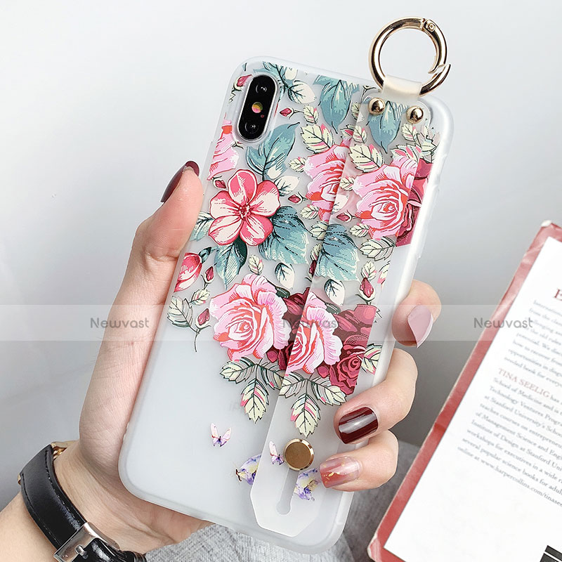 Silicone Candy Rubber Gel Flowers Soft Case Cover S04 for Apple iPhone Xs Max