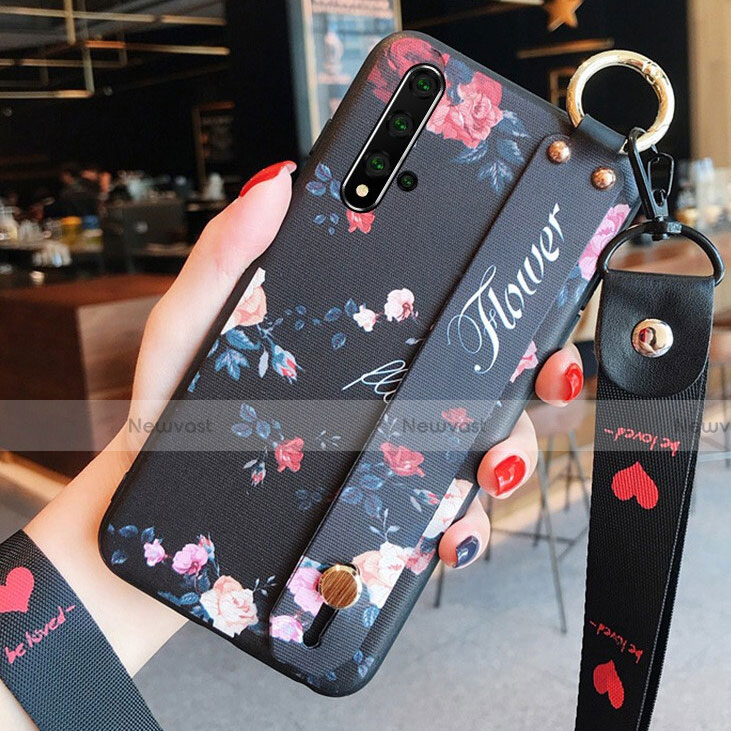 Silicone Candy Rubber Gel Flowers Soft Case Cover S04 for Huawei Honor 20