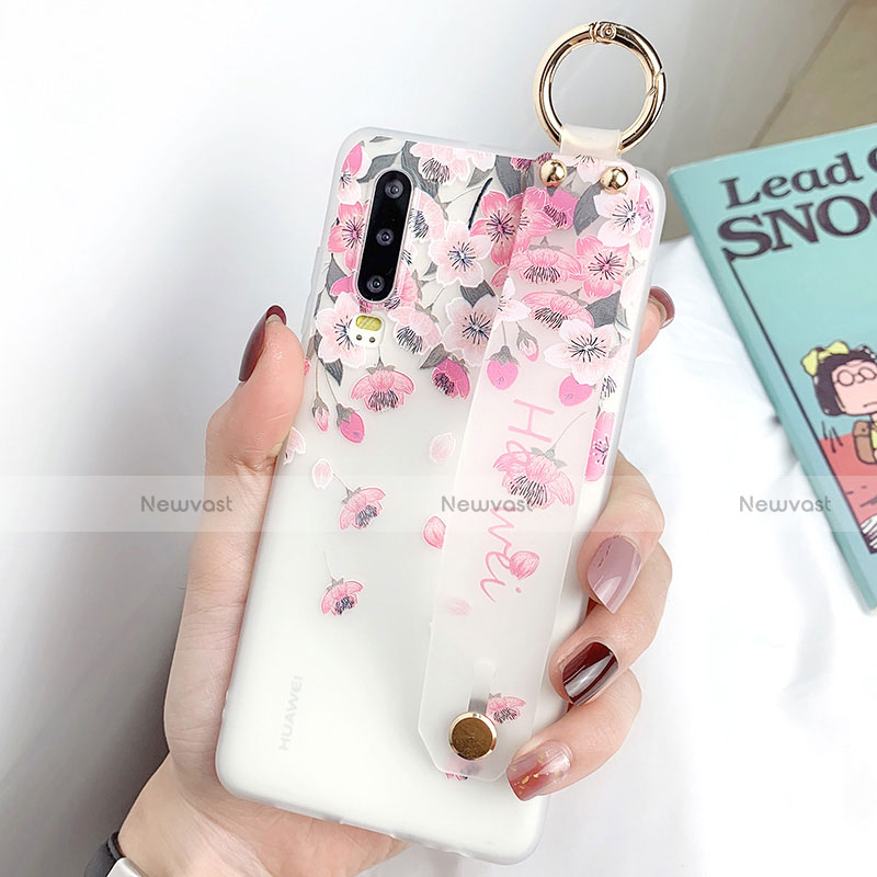 Silicone Candy Rubber Gel Flowers Soft Case Cover S04 for Huawei P30