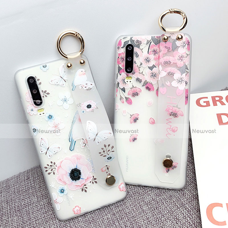 Silicone Candy Rubber Gel Flowers Soft Case Cover S04 for Huawei P30