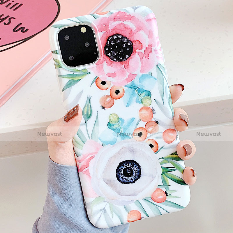 Silicone Candy Rubber Gel Flowers Soft Case Cover S05 for Apple iPhone 11 Pro Max