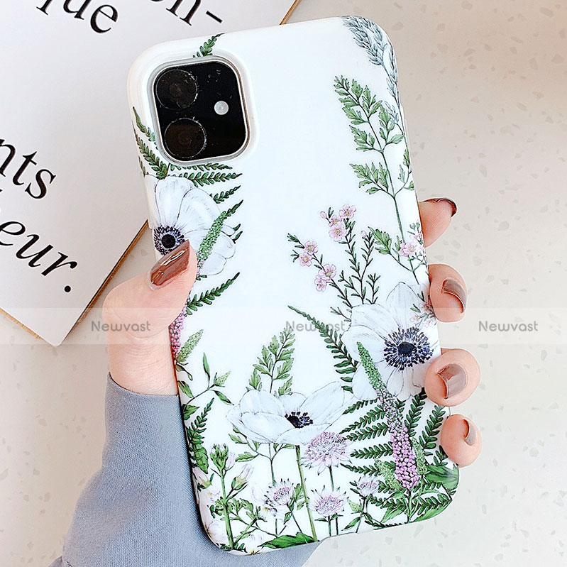 Silicone Candy Rubber Gel Flowers Soft Case Cover S05 for Apple iPhone 11 Pro Max Green