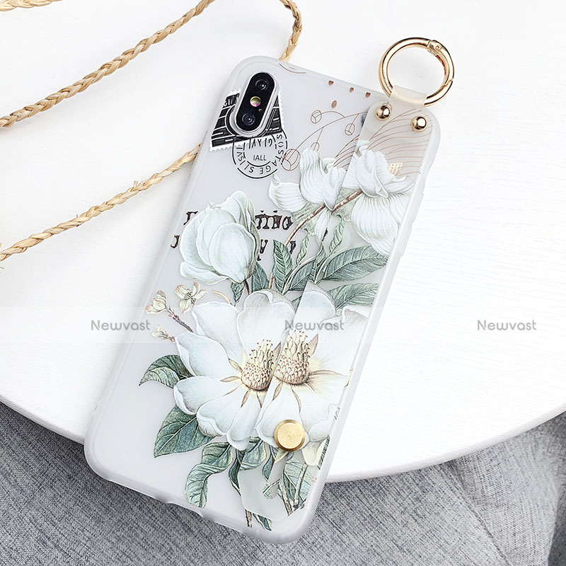 Silicone Candy Rubber Gel Flowers Soft Case Cover S05 for Apple iPhone X