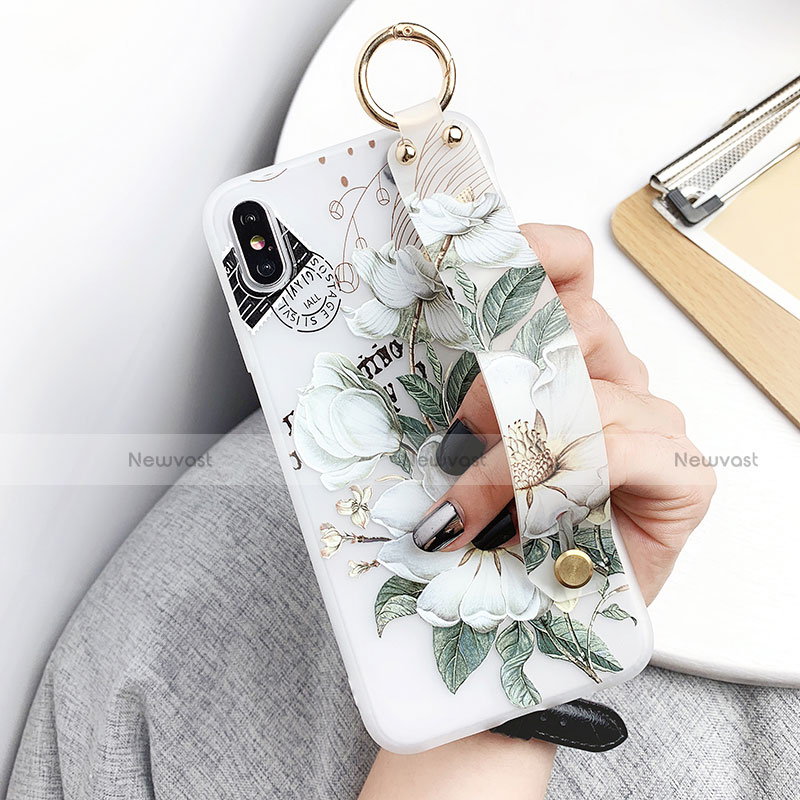 Silicone Candy Rubber Gel Flowers Soft Case Cover S05 for Apple iPhone X