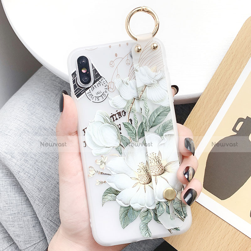 Silicone Candy Rubber Gel Flowers Soft Case Cover S05 for Apple iPhone Xs Max