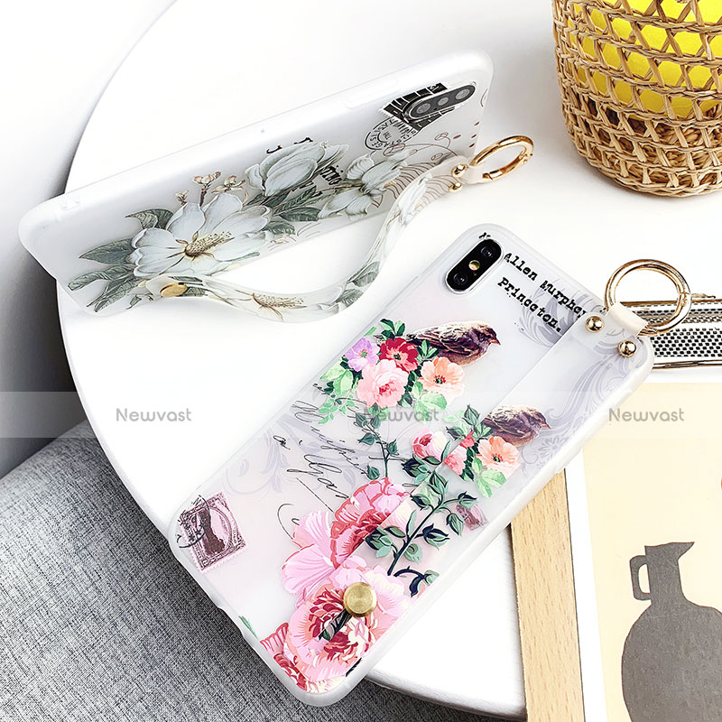 Silicone Candy Rubber Gel Flowers Soft Case Cover S05 for Apple iPhone Xs Max