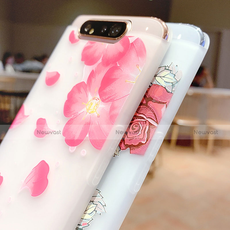 Silicone Candy Rubber Gel Flowers Soft Case Cover S05 for Samsung Galaxy A80