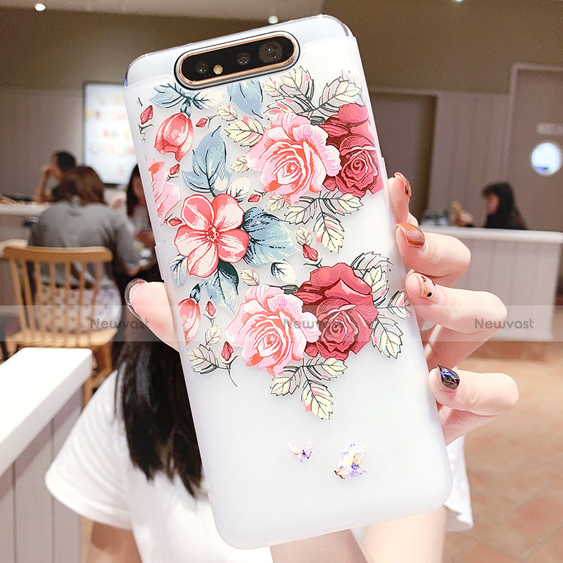 Silicone Candy Rubber Gel Flowers Soft Case Cover S05 for Samsung Galaxy A90 4G Mixed