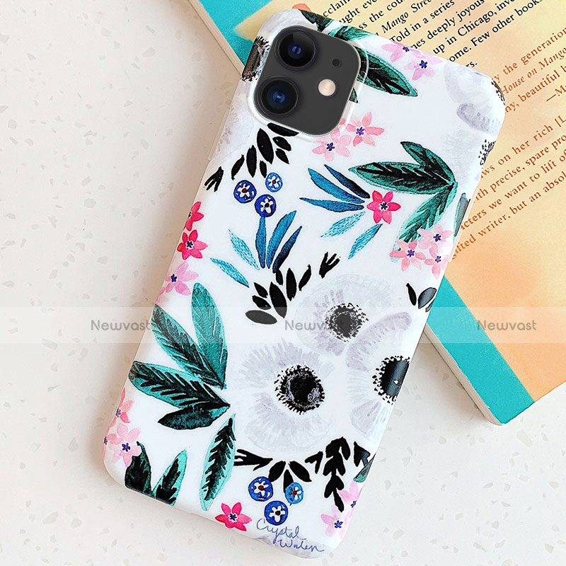 Silicone Candy Rubber Gel Flowers Soft Case Cover S06 for Apple iPhone 11 Cyan