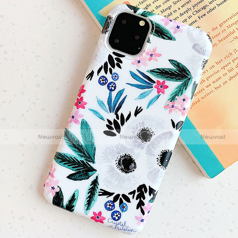 Silicone Candy Rubber Gel Flowers Soft Case Cover S06 for Apple iPhone 11 Pro Cyan