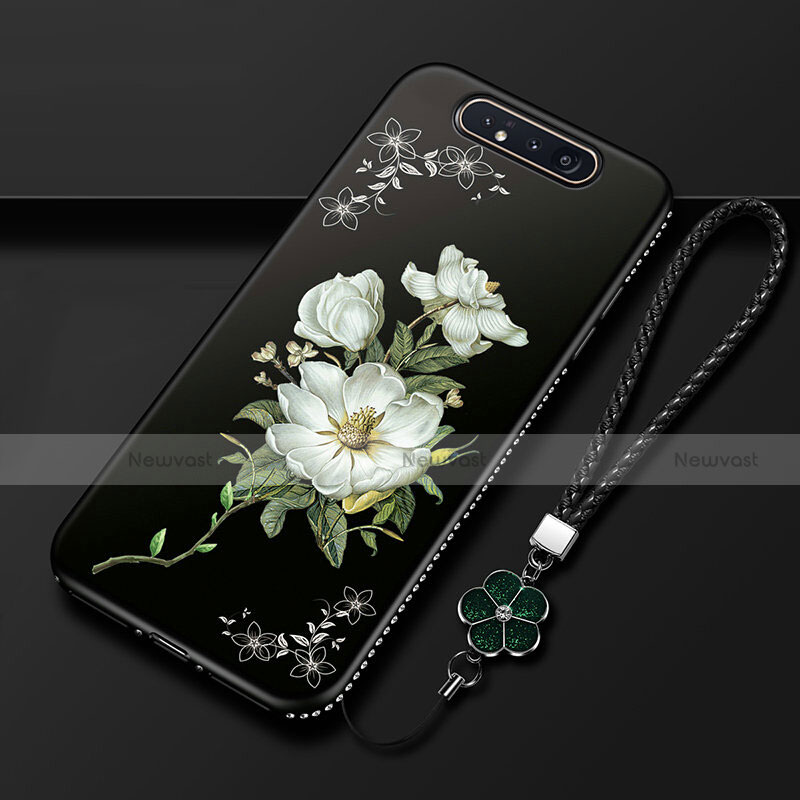 Silicone Candy Rubber Gel Flowers Soft Case Cover S06 for Samsung Galaxy A90 4G