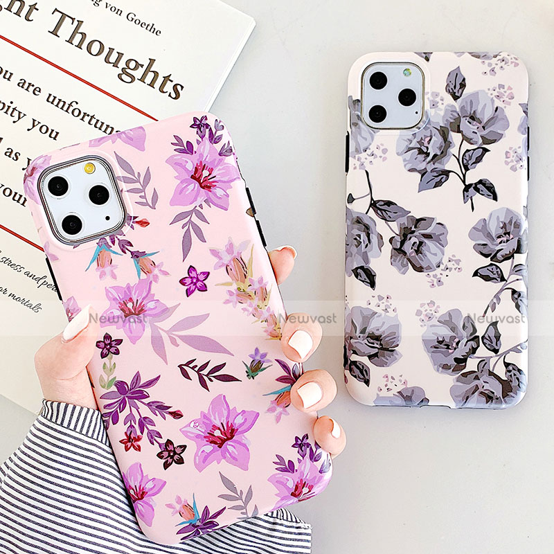 Silicone Candy Rubber Gel Flowers Soft Case Cover S07 for Apple iPhone 11 Pro