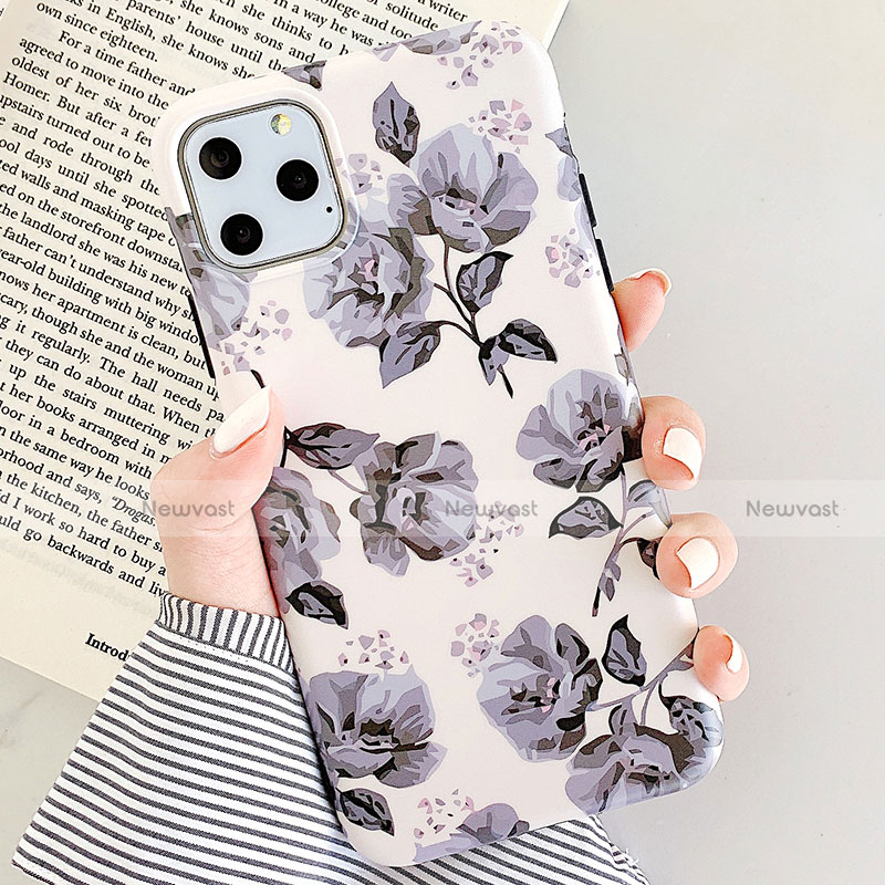 Silicone Candy Rubber Gel Flowers Soft Case Cover S07 for Apple iPhone 11 Pro Gray