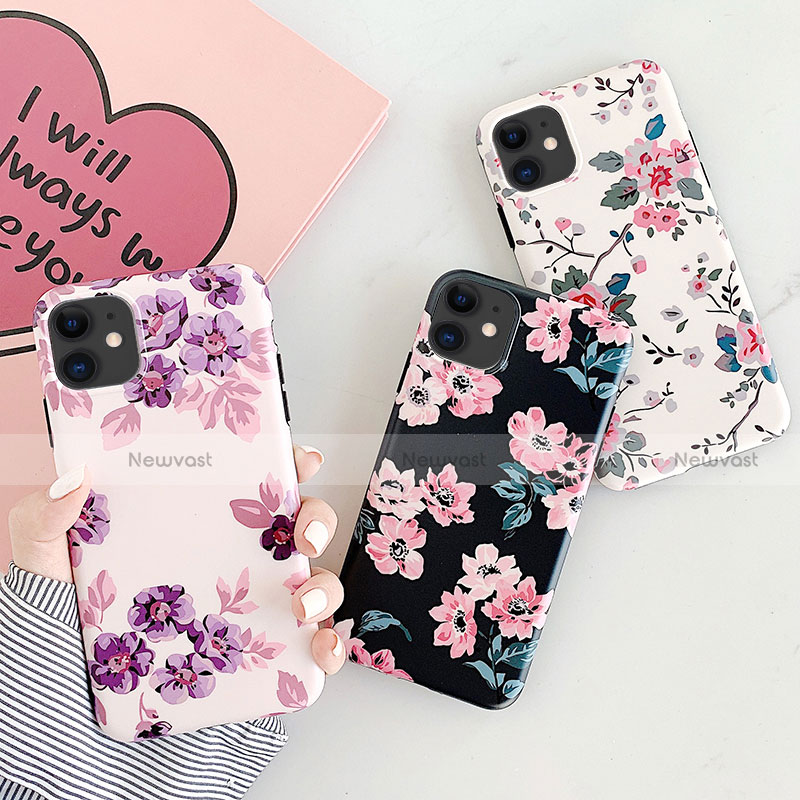 Silicone Candy Rubber Gel Flowers Soft Case Cover S08 for Apple iPhone 11