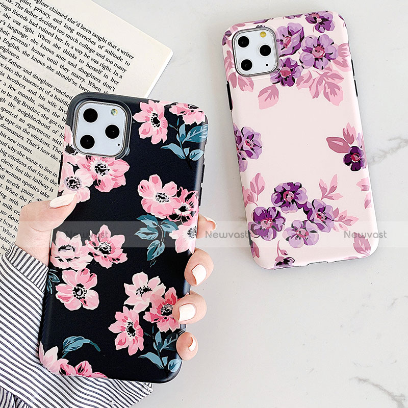 Silicone Candy Rubber Gel Flowers Soft Case Cover S08 for Apple iPhone 11 Pro Max