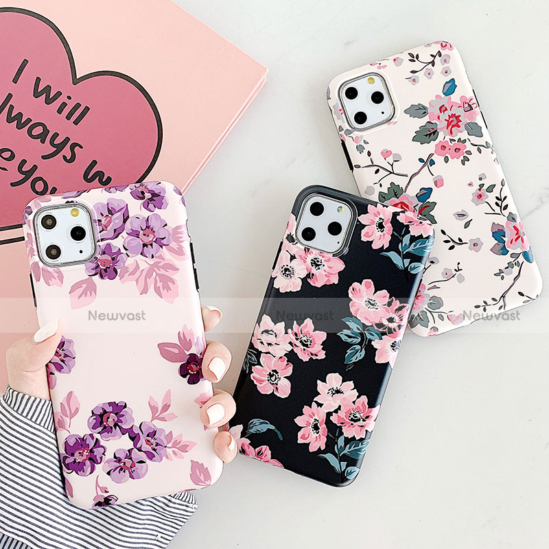 Silicone Candy Rubber Gel Flowers Soft Case Cover S08 for Apple iPhone 11 Pro Max