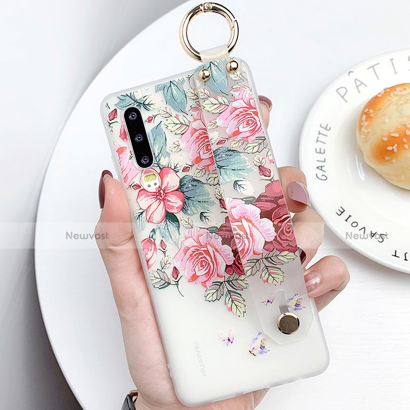 Silicone Candy Rubber Gel Flowers Soft Case Cover S08 for Huawei P30 Mixed