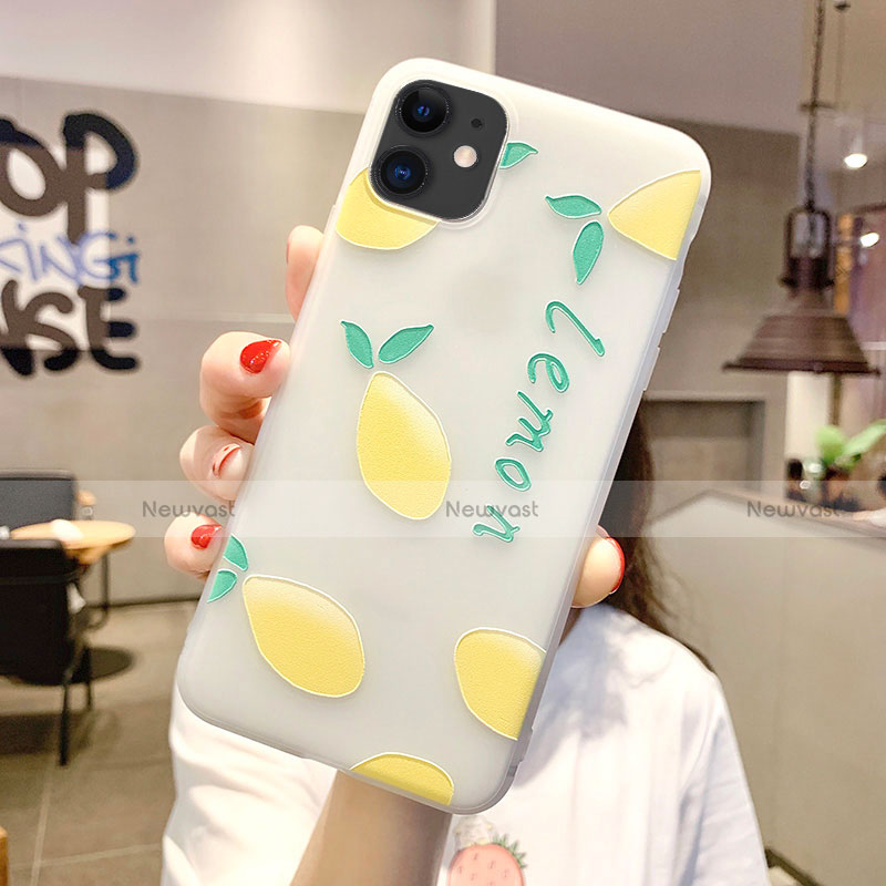 Silicone Candy Rubber Gel Fruit Soft Case Cover H02 for Apple iPhone 11 Yellow