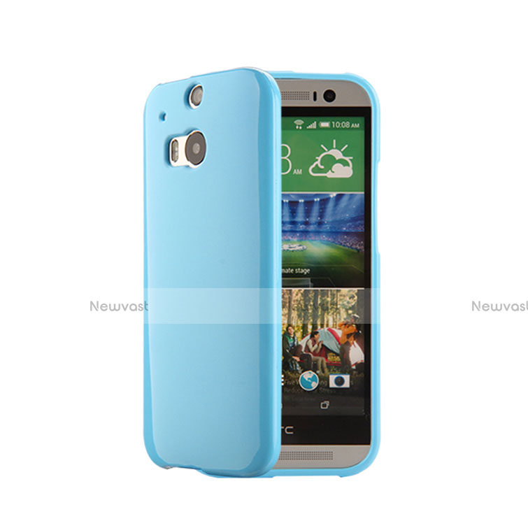 Silicone Candy Rubber Gel Soft Case for HTC One M8 Blue
