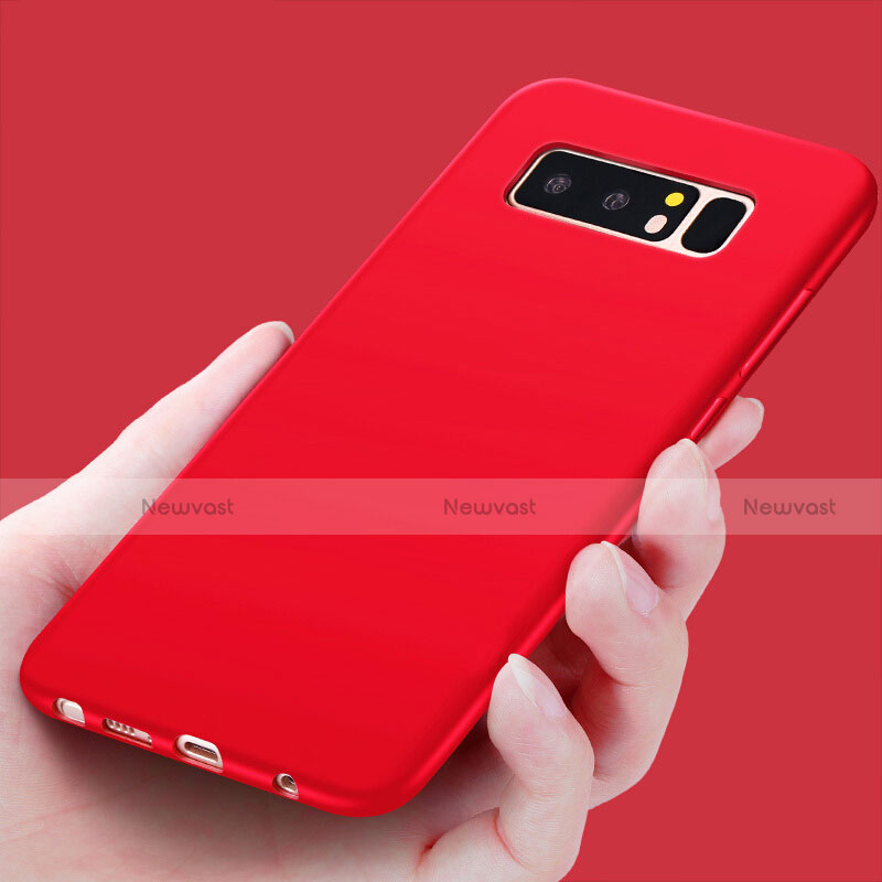 Silicone Candy Rubber Gel Soft Case for Samsung Galaxy Note 8 Red