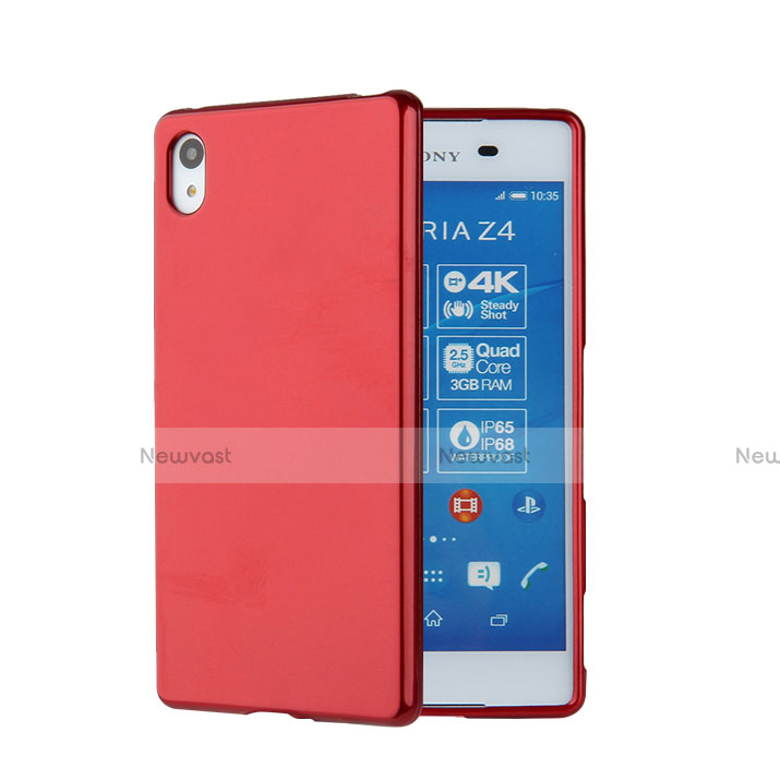 Silicone Candy Rubber Gel Soft Case for Sony Xperia Z3+ Plus Red