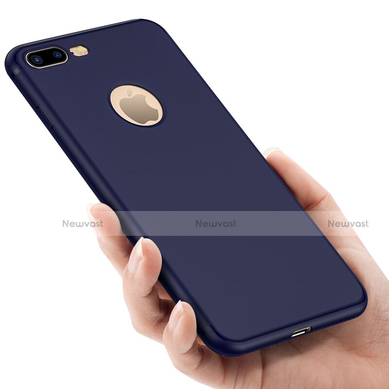 Silicone Candy Rubber Gel Soft Case With Hole for Apple iPhone 7 Plus Blue