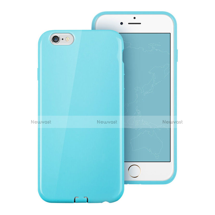 Silicone Candy Rubber Gel Soft Cover for Apple iPhone 6 Plus Sky Blue