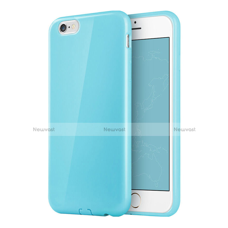 Silicone Candy Rubber Gel Soft Cover for Apple iPhone 6 Plus Sky Blue