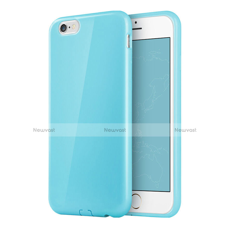 Silicone Candy Rubber Gel Soft Cover for Apple iPhone 6S Sky Blue