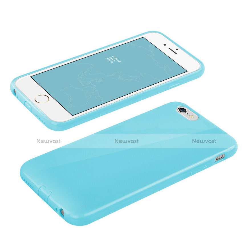 Silicone Candy Rubber Gel Soft Cover for Apple iPhone 6S Sky Blue