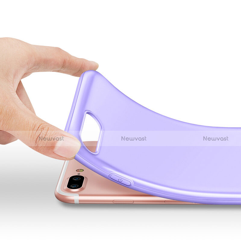 Silicone Candy Rubber Gel Soft Cover for Apple iPhone 8 Plus Purple