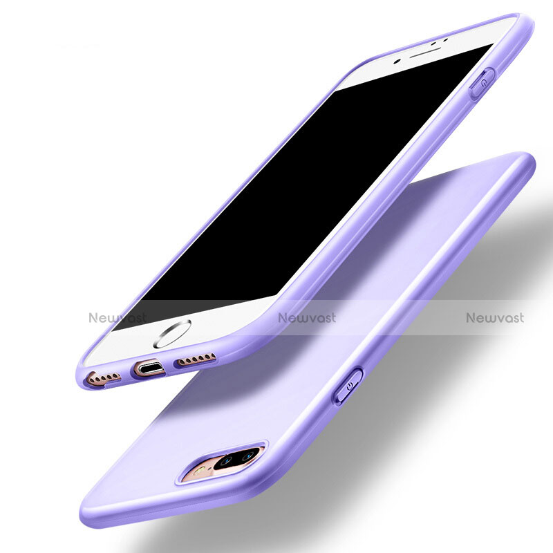Silicone Candy Rubber Gel Soft Cover for Apple iPhone 8 Plus Purple