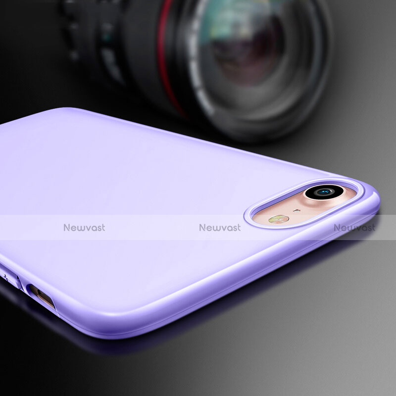 Silicone Candy Rubber Gel Soft Cover for Apple iPhone 8 Purple