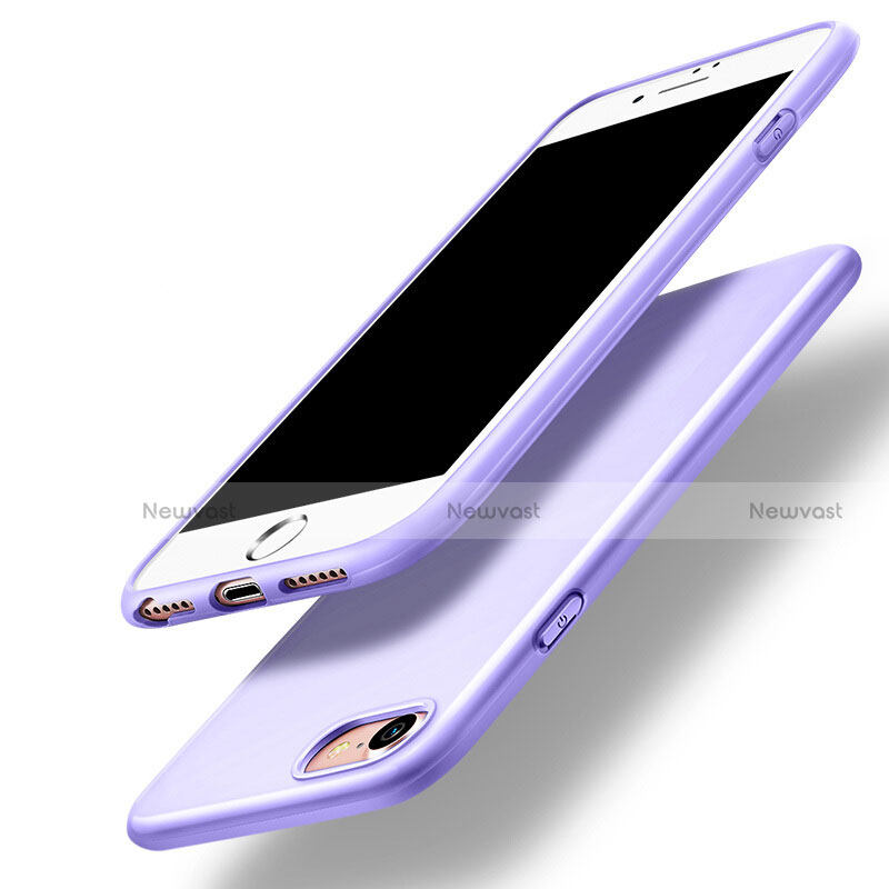 Silicone Candy Rubber Gel Soft Cover for Apple iPhone 8 Purple