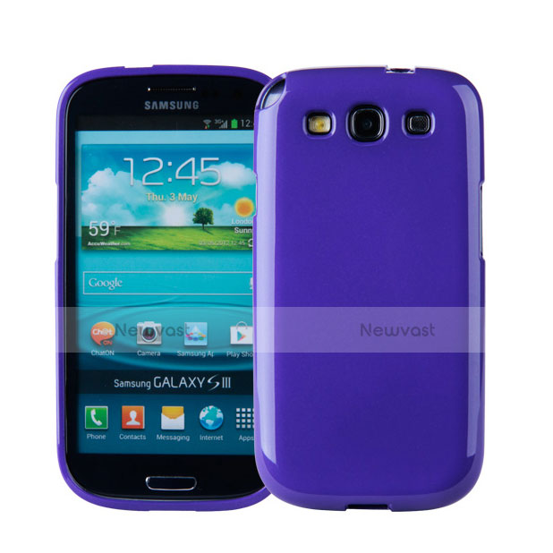 Silicone Candy Rubber Gel Soft Cover for Samsung Galaxy S3 4G i9305 Purple