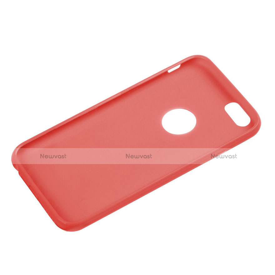 Silicone Candy Rubber Gel Soft Cover With Hole for Apple iPhone 6 Red