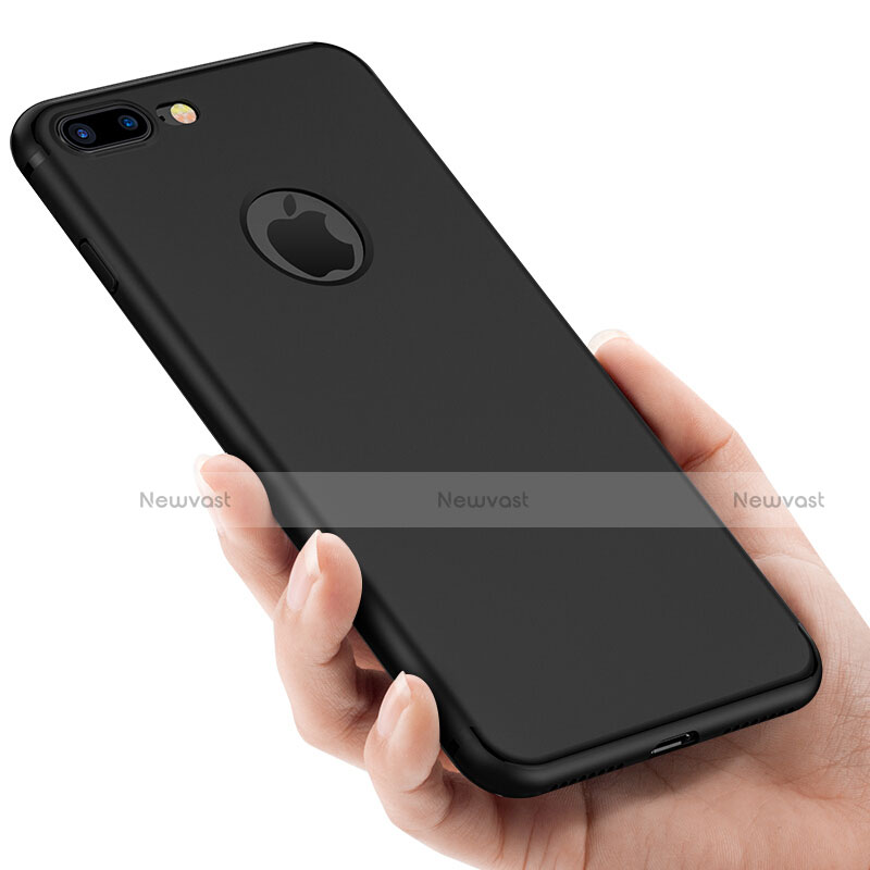 Silicone Candy Rubber Gel Soft Cover With Hole for Apple iPhone 7 Plus Black