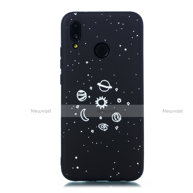 Silicone Candy Rubber Gel Starry Sky Soft Case Cover for Huawei P20 Lite Black