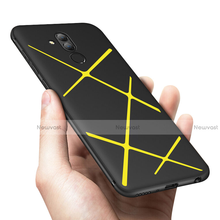 Silicone Candy Rubber Gel Twill Soft Case for Huawei Mate 20 Lite Yellow