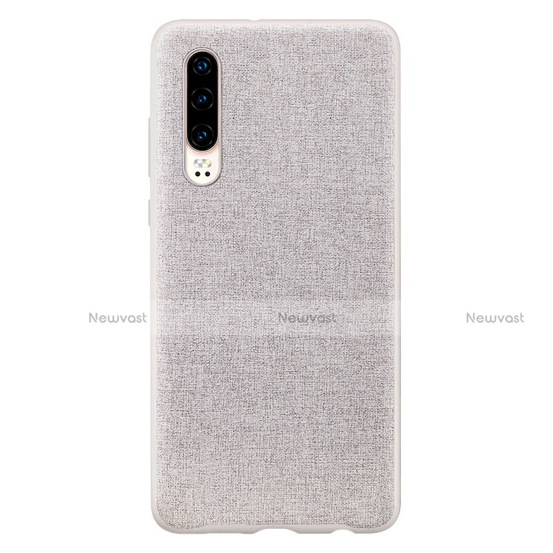 Silicone Candy Rubber Gel Twill Soft Case for Huawei P30 Gray