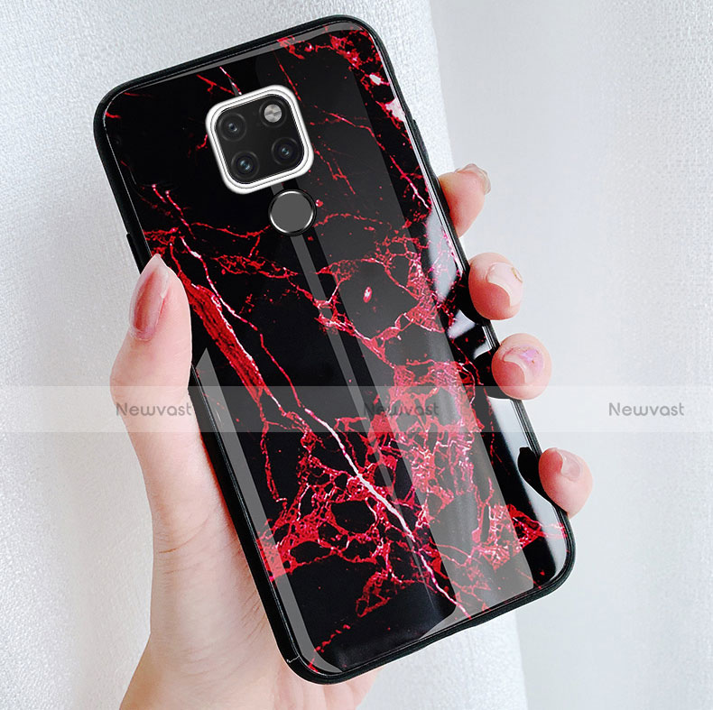 Silicone Candy Rubber Marble Pattern Soft Case for Huawei Mate 20 Red