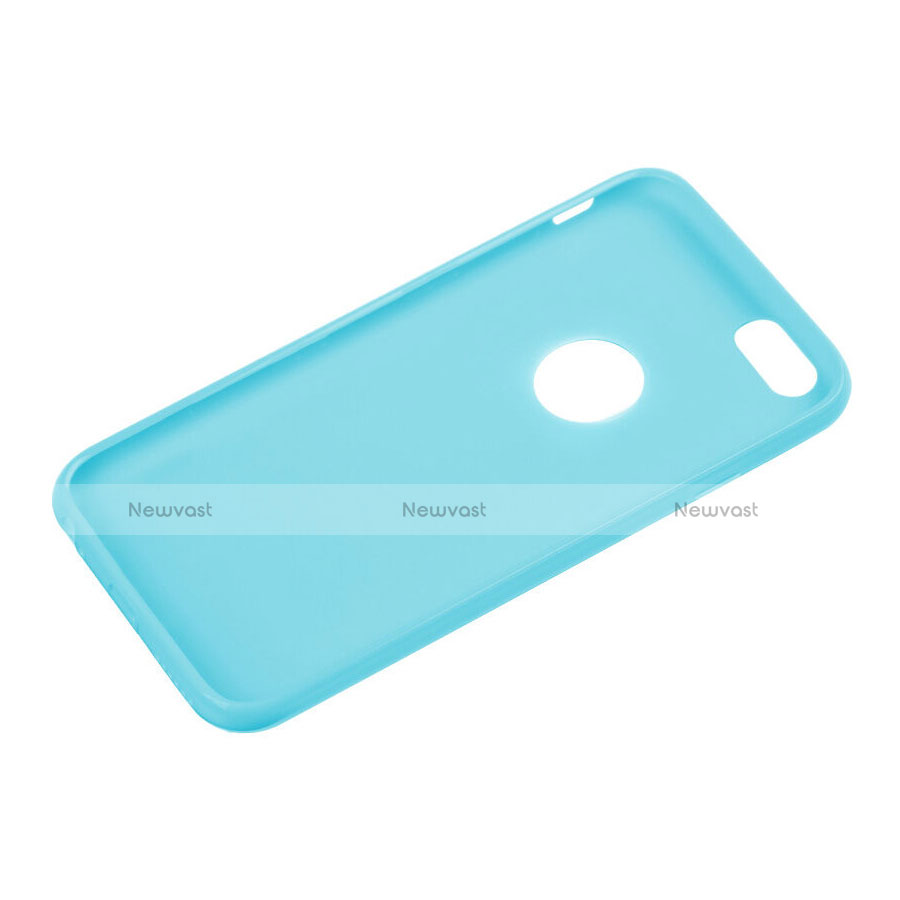 Silicone Candy Rubber Soft Case With Hole for Apple iPhone 6S Plus Sky Blue