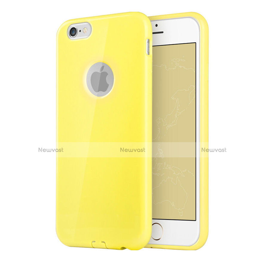 Silicone Candy Rubber Soft Case With Hole for Apple iPhone 6S Yellow