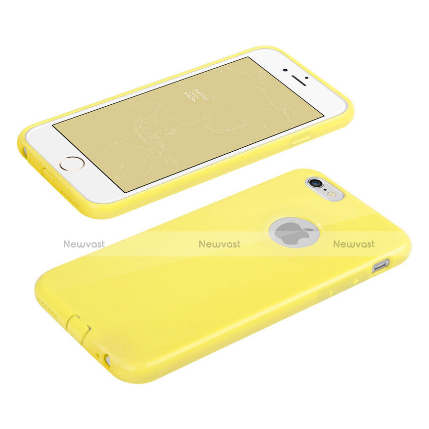 Silicone Candy Rubber Soft Case With Hole for Apple iPhone 6S Yellow