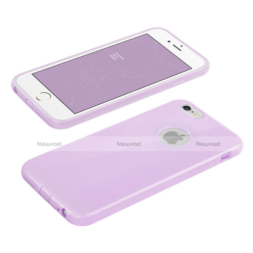 Silicone Candy Rubber Soft Cover With Hole for Apple iPhone 6S Plus Purple